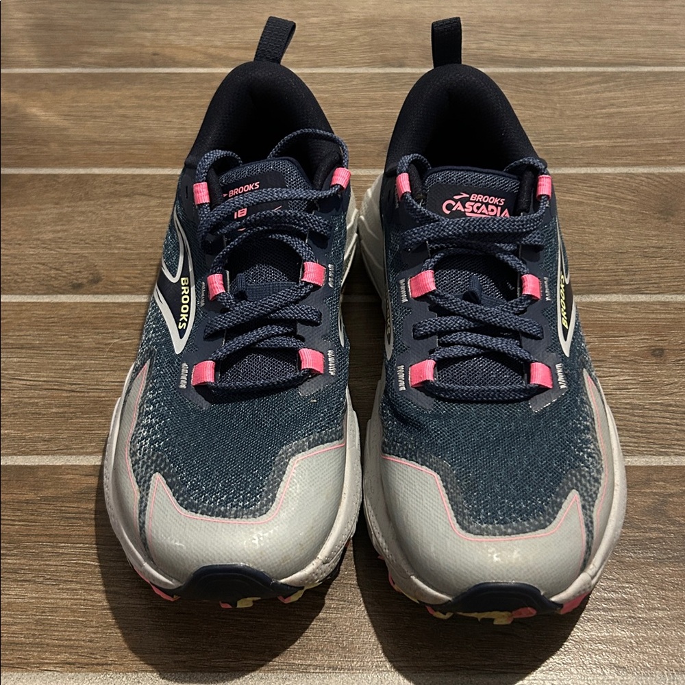 Brooks Cascadia Trail Shoes - Dark Blue and Pink